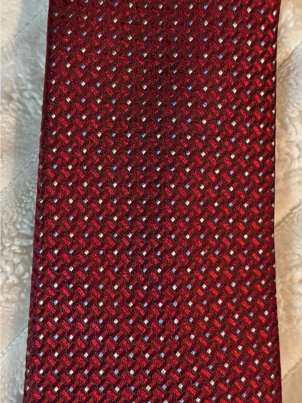 Chaps Sparkling Red with Blue & White Specks Tie